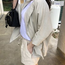 [비비애르] 린넨 가오리 포켓 가디건 자켓