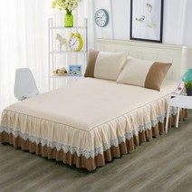 레이스 100% 면 더블 맞춤법 침대 스커트 매트리스 커버 160x200 140x200 133x72Fabric 침실 장식 통기성, bed skirt mihuang_90x200cm 1pc