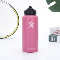 스테인레스 스틸 진공 플라스크 스포츠 물병 빨대 스프레이 단색 공간 컵 강력한 보온 스포츠 물병, 40온스, 분홍색