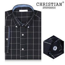 크리스찬 [Christian Stephanus]크리스찬 반팔 와이셔츠 CT217 네이비 체크 셔츠