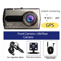 5채널블랙박스 4채널 3채널 화물차 룸미러 패달 블랙박스 자동차 DVR 와이파이 풀 HD 1080P 대시 캠 후면보기 차량 카메라 비디오 레코더 블랙 박스 대시캠 GPS 로거 액세, [06] Rear Lens WiFi GPS, [01] 64G TF Card