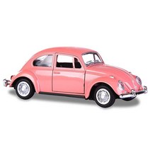 Berry President 클래식 1967 폭스바겐 폭스바겐 클래식 비틀 버그 빈티지 1/32 스케일 다이캐스트 메탈 풀 백 자동차 모델 장난감 선물/아동용 (베이지), Rose