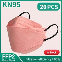 FFP2 4 중 보호 안면 마스크 KN95 CE 인증 성인 KN95 마스크 FPP2 인증, 20pcs watermelon red