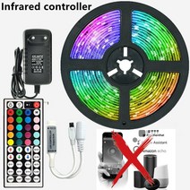 LED 스트립 빛 블루투스 와이파이 스마트 컨트롤 RGB 5050 SMD 장식 TV 백라이트 램프 다이오드 Luz luces, 02 10M(32.8ft)_03 UK Plug, 01 5050 18LED  IR