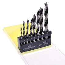 탄소강 트위스트 목재 드릴 비트 세트 8 개/세트 목공 키트 플라스틱 상자 포함, [01] A1, 01 A1