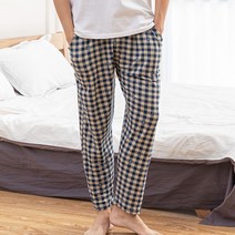 PAJAMA PARTY 남자 여자 커플 피치기모 수면바지 9부 체크패턴 10색상 남녀선택구매