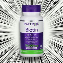 Natrol 비오틴 최대 강도 10000mcg200정또는100정*2, 1개, 기본