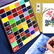안채 60색 35색 물감 일본화용 수묵화 펄안채 물감길상, A.35색