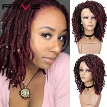 가발수선 가발회사 조커가발 엘사가발 흑인머리 히피펌가발 로제머리 인스타셀럽 탈색가발 탈색붙임머리 FAVE Dreadlock Wig 꼰 트위스트 블랙 브라운 짧은 곱슬 118, 6인치, 협력사, 1b 99j