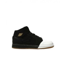 (GS) 조던 1 미드 블랙 화이트 골드 (GS) 조단 1 Mid Black White Gold