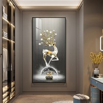 행운 황금사슴 보석십자수 세로150 대형 구슬십자수 비즈 큐빅 큐브 아트 공예, 50x90cm