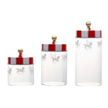 캔디자 쿠키자 앤틱 빈티지 유리병 세트 (3pcs) 홀리데이 분위기 감성 주방 용품 유리자