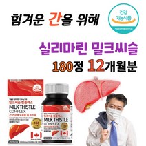 bliss/캐나다산 식약처 인정 인증 캡슐 정 간에좋은 건강식품 밀크씨슬 밀크 시슬 시스 시쓸 시술 씨설 티슬 간 영양제 보호제 보조제 비타민 간회복 간기능개선제 같은 의약품X, 2통, 180정