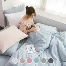 베이직톤 클린코튼 고밀도60수 옥수수솜 사계절 차렵이불 풀세트 이불+패드+베개커버 (SS/Q/K/LK)