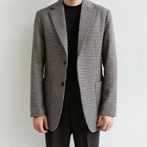 남자 울혼방 세미정장 포멀 하운드체크 블레이져 자켓