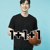 1+1+1 나인앤나인 시원한 스판 라운드 기능성 무지 냉감 반팔티셔츠(90-115사이즈)