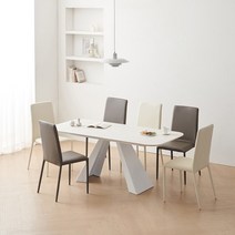 리브레 6인용 포세린 세라믹 식탁 세트 1800 (의자6), 캐슬마블, 머스키오렌지6