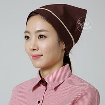 HA4315 갈색베이지머리스카프-끈/조리모자/위생모자/위생모/조리모/셰프모자/셰프모/셰프두건/조리두건/헬로모자/식당/조리사복/조리복, 1개