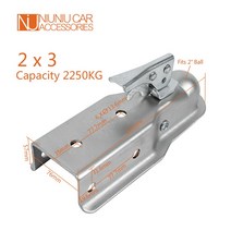 2X3 인치 5000 Lbs 트레일러 커플러 히치 볼 커플 링 스트레이트 혀 RV 부품 캠퍼 캐러밴 액세서리, 없음