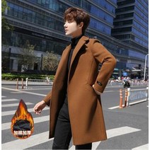코트 트렌치 롱 겨울 양모 혼합 트렌치 슬림 5xl
