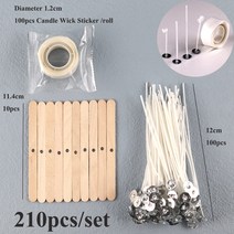 양초 만들기 심지 세트 캔들 재료 키트 디퓨저 향초 소이 초 DIY 왁스 코어 스탠드 도구 무연, 23 210pcs