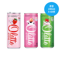 오라떼 딸기 피치 복숭아 애플 240ml x 60캔 혼합패키지, 01. 딸기 60캔