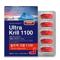 노블 울트라 크릴오일 1100mg 고함량 캡슐 인지질 아스타잔틴 오메가3 남극 크릴새우 추출물 농축 엑기스 혈중 콜레스테롤 감소 어유 EPA DHA 고농축 알약 붉은 오일 혈관 건강식품 혈관청소 친수성 친유성 뉴질랜드, 1100mg 30캡슐, 3box