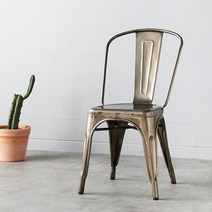 카페 인테리어의자 인더스트리얼 철제 빈티지의자, 다크그레이