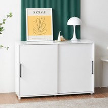 마리메종 릴리 슬라이딩 수납장 1200 다용도, 모카그레이