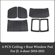 방음 패드 벽지 랭글러용 도어 하드탑 뒷창 천장 지붕 단열 코튼, 1.6PCS JL 4-door