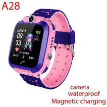 스마트워치왕 2022 어린이 스마트 워치 방수 SOS Antil-Lost 전화 시계 SIM 카드 위치 추적기 아이 Smartwatch IOS 안드로이드에 대한 선물, [01] English, [04] A28 Pink silica