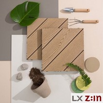 LX하우시스 우젠리얼이지 6P 조립식 데크타일 베란다 발코니 테라스 화장실 인테리어 우드형 우젠데코, 샌드브라운