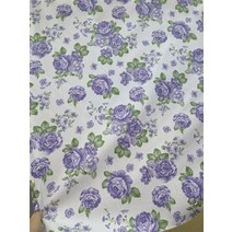 빈티지 원단 천 패브릭 160x50cm 장미 모란 큰 꽃 능직 면화 봉제 침구 드레스, 80g, 보라