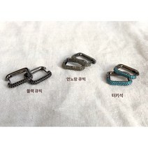 Miss Gang 큐빅 터키석 원터치 귀걸이 직각형 클립형 이어링 원석