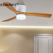 48 인치 낮은 층 Led Dc 천장 팬 램프 원격 제어 현대 실내 솔리드 우드 화이트 팬없이 lmap, WHDL with lmap_48 inch | 220-2