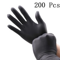 고압 절연장갑 공업용 제전 이중 완전코팅장갑 니트릴 장갑 블랙 100pcs 식품 등급, 검정-200개, l
