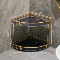 고급 화장실 코너 선반 욕실 코너형 세면대 화장품 골드 금색 수납 테이블 코너 화장대 선반 거치대 보관함 수납장, F
