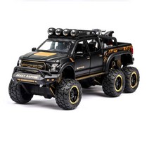 포드 랩터 F150 1:24 픽업트럭 6x6 다이캐스트 자동차피규어 자동차모형, 포드 랩터 F150(블랙_24스케일)