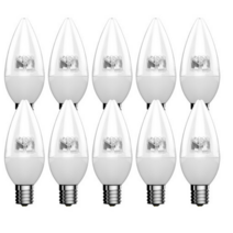 우리조명 장수 LED 촛대구 전구 투명 5W 17베이스, 전구색상, 10개입