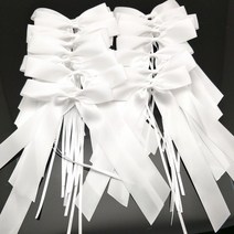 웨딩카장식 자동차 25pcs 섬세한 결혼식 리본 리본 의자 천으로 파티 흰색, 없음