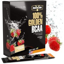 Maxler 100 골든 BCAA 파우더 - 근육 회복 마른 성장을 위한 운동 중 후 음료 6g 비건 아미노산 15회 분량 딸기, 0.24 Ounce (Pack of 15), Strawberry