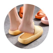 폭신한 쿠션 슬리퍼 족적근막염 발바닥통증 말랑말랑 푹신한 실내화 층간소음 실내화 사무실 슬리퍼 거실 슬리퍼 홈실내화, 오렌지