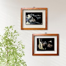 [박씨상방] 명품 나전칠기 입체 원목 옻칠 자개액자 특대, 목동