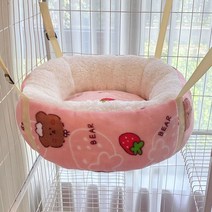 튼튼 원목 고양이 캣타워 스크래처 직조 아파트 우드 놀이터 운동기구 캣폴, S-스몰형, 핑크베어(흰털)