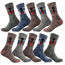 에이치투 남성용 하이킹 등산 장목양말 10켤레