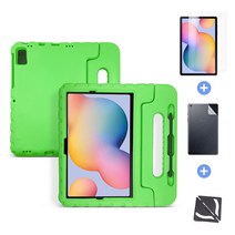 갤럭시탭 S6 lite 라이트 에바폼케이스 P610/P615 (강화유리2매+후면1+부착틀), 강화유리2매+후면1+부착틀, 그린