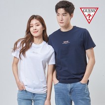 2번 게스 유니 블링PVC 미니로고 반팔티 NM2K0368