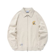 COVERNAT 스포츠클럽 카라 집업 자켓 오트밀