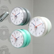 팀브로스 무소음 미니 흡착 젤리 방수시계 욕실시계, 그레이