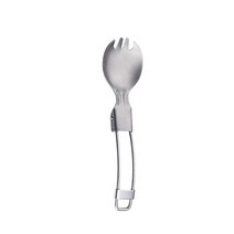 에치슨 1pc 순수 티타늄 접이식 스푼 포크 샐러드 야외 캠핑 가정용 식기, 3PCS/SET